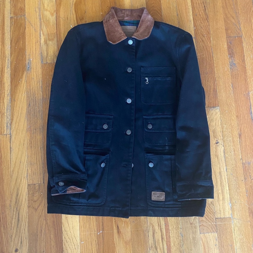 VTG Ralph Lauren Chore Coat Suede Collar